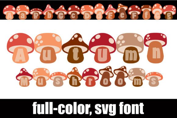 Autumn Mushrooms: A Cross Stitch Display Font for Cozy Designs